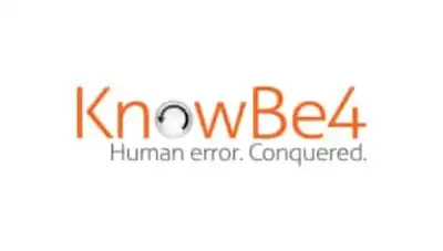The logo for knowbe4 human error conquered.