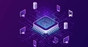 An image of a chip on a purple background.