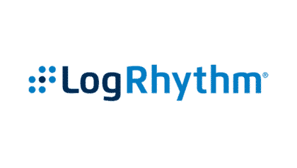 Logrhythm logo on a white background.