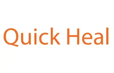 A quick heal logo on a white background.