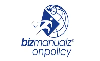 The logo for bizmanualz on policy.