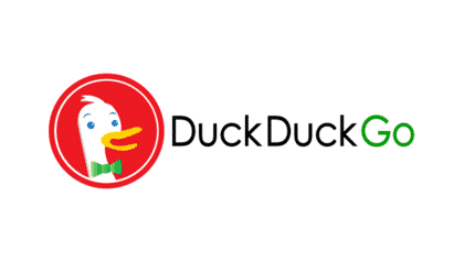 Duck duck go logo on a white background.