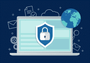 An image of a laptop with a padlock on it.