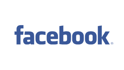 The facebook logo on a white background.