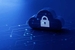 A cloud with a padlock on it.