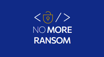 No more ransom logo on a blue background.