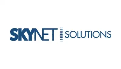 Skynet solutions logo on a white background.