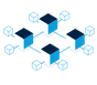 A network of blue cubes connected to each other.