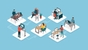 A group of people working at their desks.