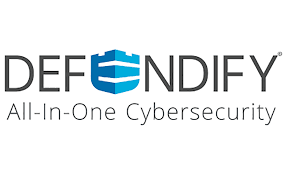 A logo for defiy all-in-one cyber security.