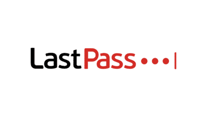 Lastpass logo on a white background.