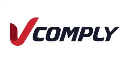 Vcomply logo on a white background.