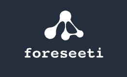 Foreseti logo on a dark background.