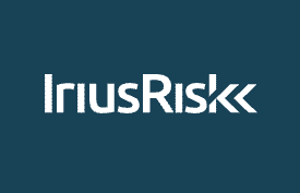 The logo for irusrisk on a blue background.
