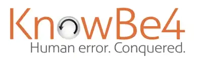 The logo for knowbe4 human error conquered.