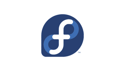 A blue and white logo with the letter f.