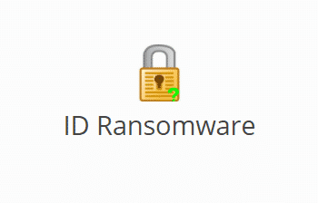 A padlock with the words id ransomware.